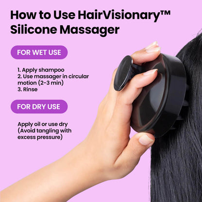 HairVisionary™ Silicone Brush Massager